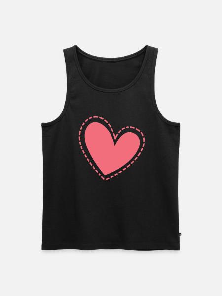 Pink Heart Gift Idea - Men's Premium Organic Tank Top - black