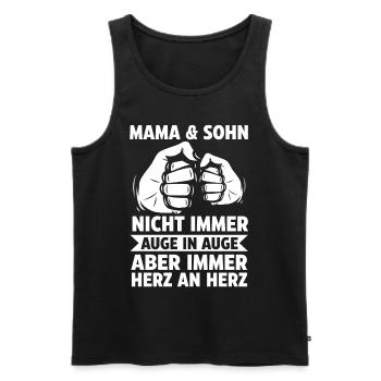 Mama und Sohn - Männer Premium Bio Tank Top - Schwarz - Vorne - Michal (187cm)