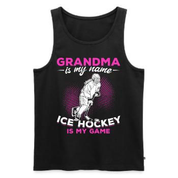 Eishockey Grandma is my Name Ice Hockey Is My Game - Männer Premium Bio Tank Top - Schwarz - Vorne - Michal (187cm)
