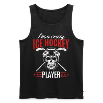 Je suis un joueur de hockey sur glace fou Eishockey Spieler - Débardeur bio Premium Homme - noir - Devant - Michal (187cm)