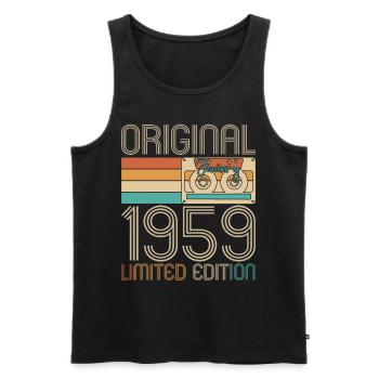 Born 1959 Born January Original Birthday - Men's Premium Organic Tank Top - black - Front - Michal (187cm)