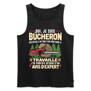 Bûcheron Bucheron Homme Bucheronnage - Débardeur bio Premium Homme - noir - Devant - Michal (187cm)