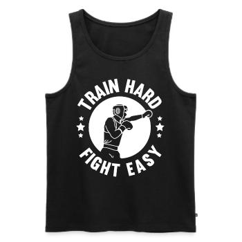 Train Hard Fight Easy Boxen - Männer Premium Bio Tank Top - Schwarz - Vorne - AI Model Male 178 light (178cm)