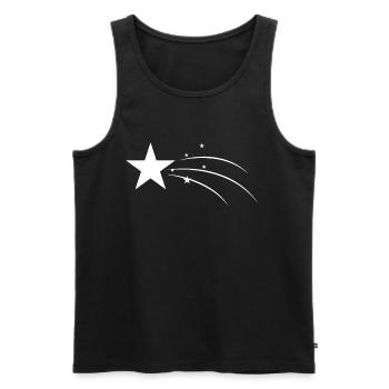 Sternschnuppe Weiss - Männer Premium Bio Tank Top - Schwarz - Vorne - Michal (187cm)