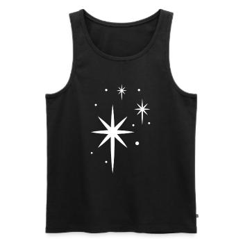 White Star Gift Idea - Men's Premium Organic Tank Top - black - Front - Michal (187cm)