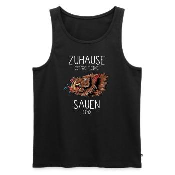 Keiler I Wildschwein Schwarzwild Bache Motiv für - Männer Premium Bio Tank Top - Schwarz - Vorne - AI Model Male 178 light (178cm)