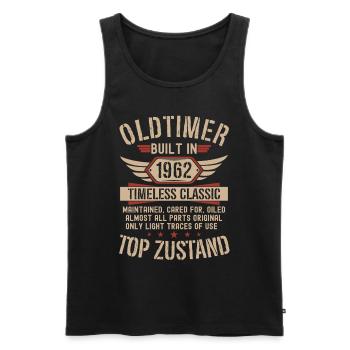 Oldtimer Baujahr 1962 Geboren Jahrgang Geburtstag - Männer Premium Bio Tank Top - Schwarz - Vorne - Michal (187cm)