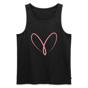 Cadeau Cœur Rose - Débardeur bio Premium Homme - noir - Devant - AI Model Male 178 light (178cm)