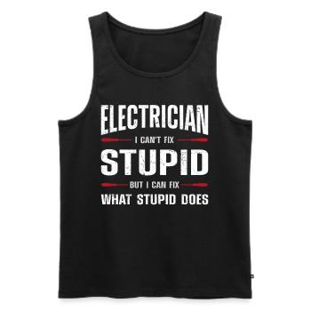 Electrician Electrician I Can'T - Männer Premium Bio Tank Top - Schwarz - Vorne - Michal (187cm)