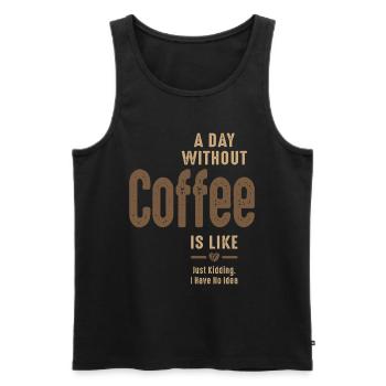 Une journée sans café, c’est comme plaisanter sur le café - Débardeur bio Premium Homme - noir - Devant - Michal (187cm)