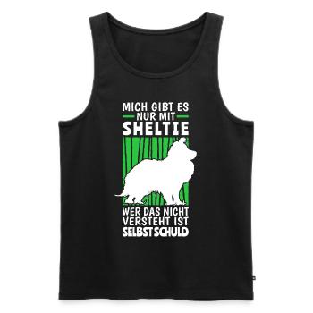 Mich gibt es nur mit Sheltie Shetland Sheepdog - Männer Premium Bio Tank Top - Schwarz - Vorne - Michal (187cm)
