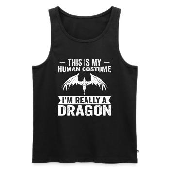 C’est mon costume de dragon - Débardeur bio Premium Homme - noir - Devant - AI Model Male 178 light (178cm)