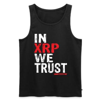 In Xrp We Trust - Men's Premium Organic Tank Top - black - Front - AI Model Male 178 light (178cm)