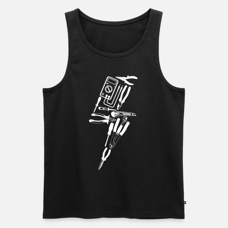 Electrician Flash Tool - Männer Premium Bio Tank Top - Schwarz