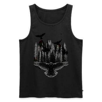 Fantasy Dark Wildlife Birds Nature Wilderness - Men's Premium Organic Tank Top - black - Front - AI Model Male 178 light (178cm)