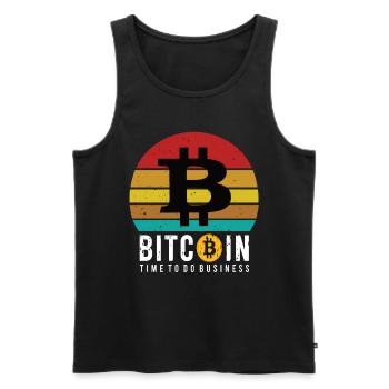 Bitcoin a le temps de faire des affaires - Débardeur bio Premium Homme - noir - Devant - Michal (187cm)
