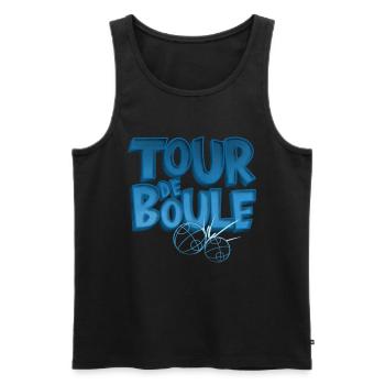 Tour de Boule Pétanque blue - Men's Premium Organic Tank Top - black - Front - Michal (187cm)
