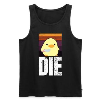 THE Die Die Duck with Knife Duck With Knife Meme - Men's Premium Organic Tank Top - black - Front - AI Model Male 178 light (178cm)