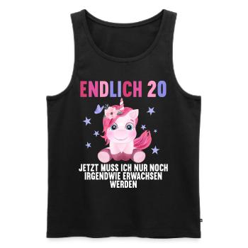 20 Jahre Nur noch erwachsen werden 20. Geburtstag - Männer Premium Bio Tank Top - Schwarz - Vorne - AI Model Male 178 light (178cm)