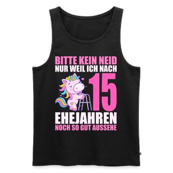 15 Jahre verheiratet lustig 15. Hochzeitstag - Männer Premium Bio Tank Top - Schwarz - Vorne - AI Model Male 178 light (178cm)
