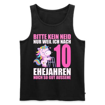 10 Jahre verheiratet lustig 10. Hochzeitstag - Männer Premium Bio Tank Top - Schwarz - Vorne - Michal (187cm)
