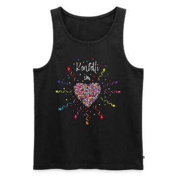 Konfetti im Herzen Karneval Kostüm - Männer Premium Bio Tank Top - Schwarz - Vorne - Michal (187cm)
