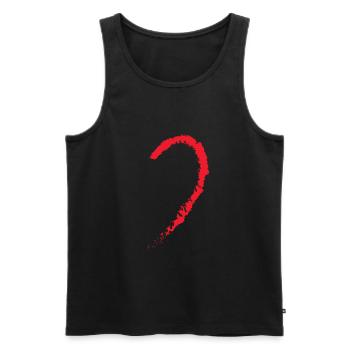 Red Half Heart Gift Idea - Men's Premium Organic Tank Top - black - Front - Michal (187cm)