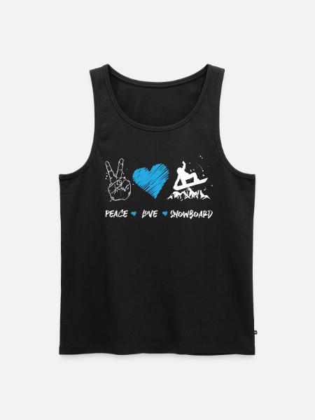 Snowboarding Snowboard peace love - Men's Premium Organic Tank Top - black
