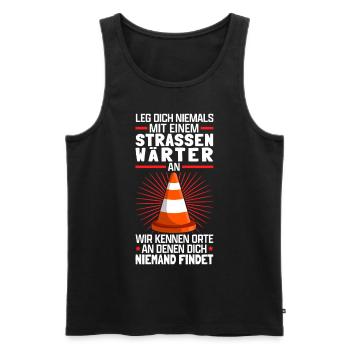 Straßenwärter kennen Orte Straßenwart - Männer Premium Bio Tank Top - Schwarz - Vorne - Michal (187cm)