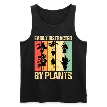 Easily Distracted By Plants Pflanzen - Männer Premium Bio Tank Top - Schwarz - Vorne - Michal (187cm)