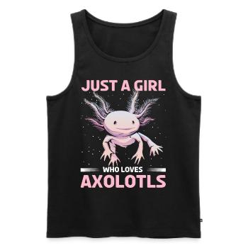 Just A Girl Who Loves Axolotls - Men's Premium Organic Tank Top - black - Front - Michal (187cm)