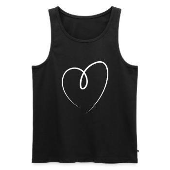 Weisses Herz Geschenkidee - Männer Premium Bio Tank Top - Schwarz - Vorne - AI Model Male 178 light (178cm)