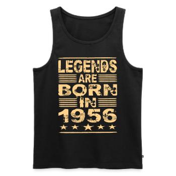 Les légendes naissent en 1956 - Débardeur bio Premium Homme - noir - Devant - Michal (187cm)