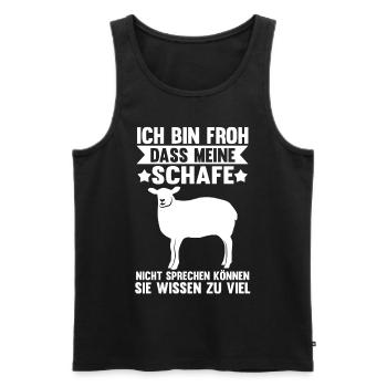 Schafe Flüsterer Schaf Bauer Landwirt Schäfer - Männer Premium Bio Tank Top - Schwarz - Vorne - Michal (187cm)