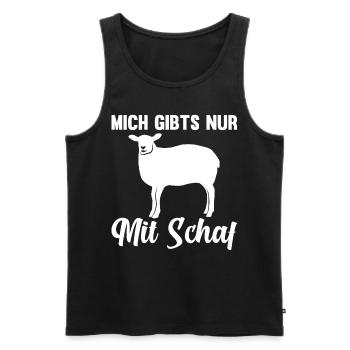 Mich gibt’s nur mit Schaf - Männer Premium Bio Tank Top - Schwarz - Vorne - AI Model Male 178 light (178cm)