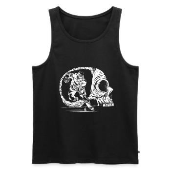 Eishockeyspieler und Skull Eishockeyspieler - Männer Premium Bio Tank Top - Schwarz - Vorne - Michal (187cm)