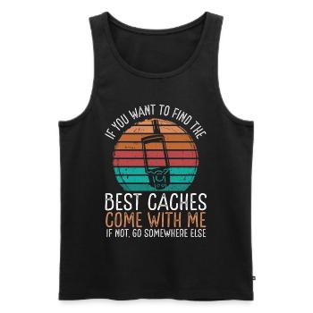 Geocaching GPS for Geocaching Vintage Geocacher - Männer Premium Bio Tank Top - Schwarz - Vorne - Michal (187cm)