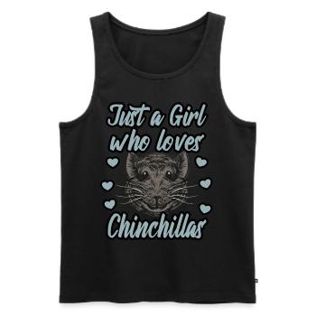 Juste une fille qui aime les chinchillas - Débardeur bio Premium Homme - noir - Devant - Michal (187cm)