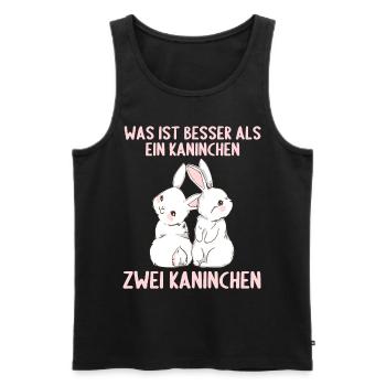Hase Häschen was ist besser als ein Kaninchen - Männer Premium Bio Tank Top - Schwarz - Vorne - Michal (187cm)