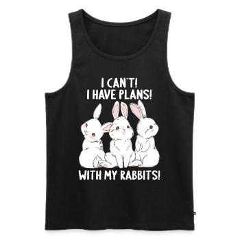 Rabbit i cant i have plans with my rabbits - Men's Premium Organic Tank Top - black - Front - AI Model Male 178 light (178cm)