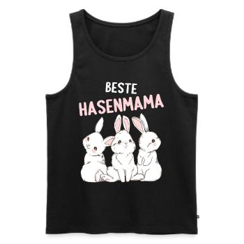 Hase Häschen Kaninchen beste Hasenmama - Männer Premium Bio Tank Top - Schwarz - Vorne - Michal (187cm)