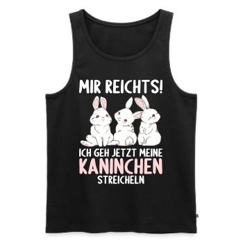 Hase Mir reichts ich geh Kaninchen streicheln - Männer Premium Bio Tank Top - Schwarz - Vorne - Michal (187cm)
