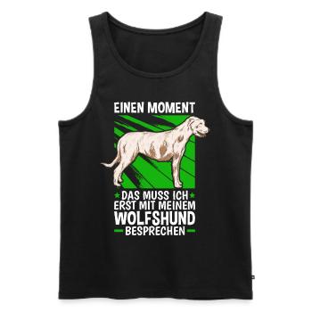Mit meinem Wolfshund besprechen Irish Wolfhound - Männer Premium Bio Tank Top - Schwarz - Vorne - AI Model Male 178 light (178cm)