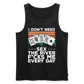 Poker Game set with Cards and Chips Funny Poker - Men's Premium Organic Tank Top - black - Front - AI Model Male 178 light (178cm)