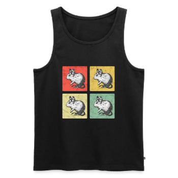 Degu Vintage chilenisches Nagetier Degu - Männer Premium Bio Tank Top - Schwarz - Vorne - AI Model Male 178 light (178cm)