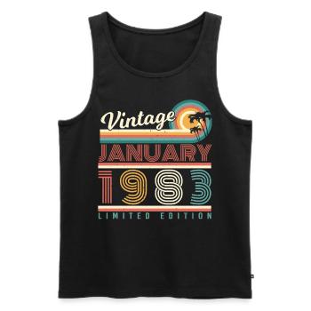 Geboren 1983 Januar Vintage - Männer Premium Bio Tank Top - Schwarz - Vorne - Michal (187cm)