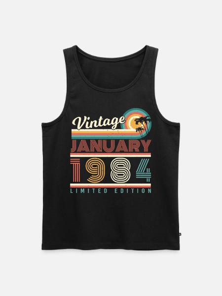 Né en 1984 Janvier Millésime - Débardeur bio Premium Homme - noir