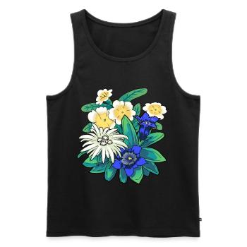 Austria Flowers Flower Mountains Mountains Nature Flora - Men's Premium Organic Tank Top - black - Front - AI Model Male 178 light (178cm)