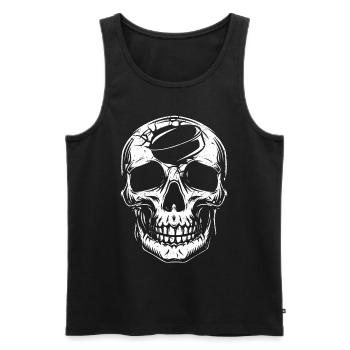 Hockey sur glace Skull Puck Hockey Joueur de hockey sur glace - Débardeur bio Premium Homme - noir - Devant - Michal (187cm)