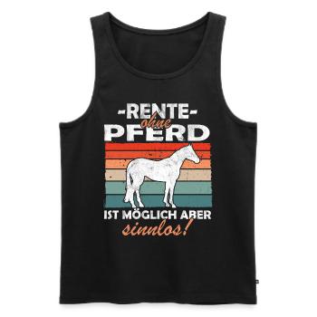 Rente ohne Pferd - Westernreiten - Männer Premium Bio Tank Top - Schwarz - Vorne - Michal (187cm)